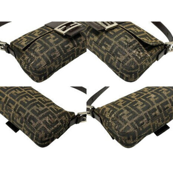 FENDI Mamma Bucket Hobo Shoulder Bag Zucca Canvas Leather Brown - Picture 5 of 8